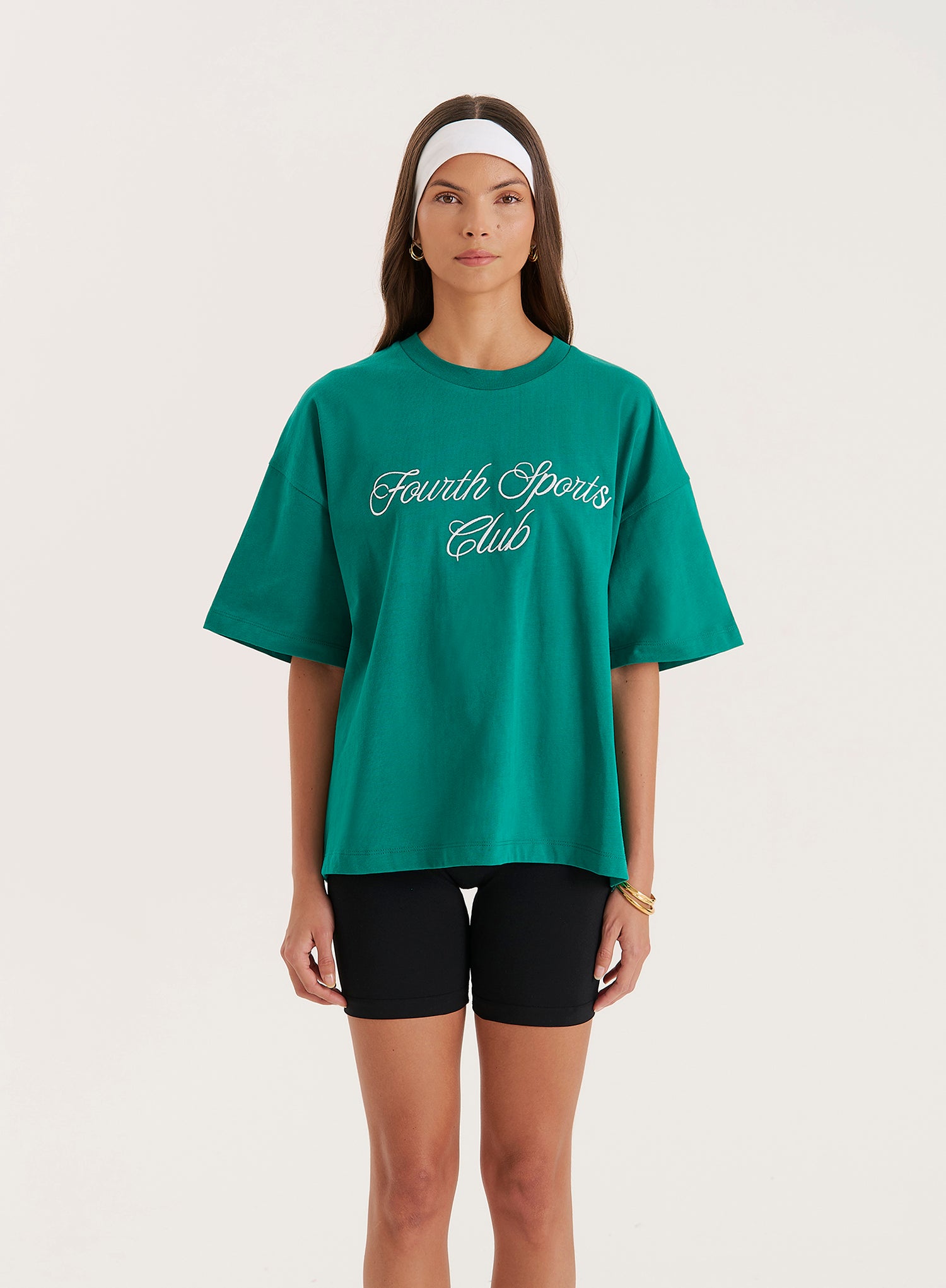 Green Sports Club Slogan Oversized T-Shirt